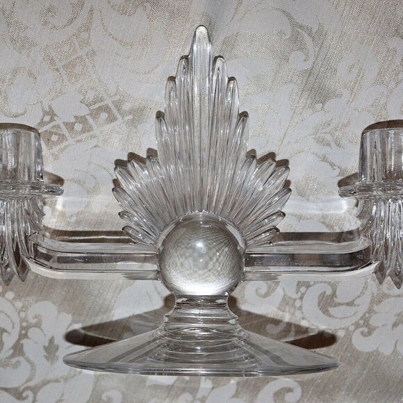 Fostoria Art Deco1940's "Flame" two double candle holders - Picture 1 of 3